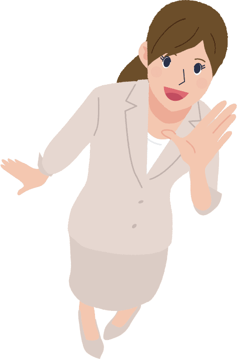 イラスト：左手を口元に添えて叫んでいる女性